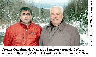 MM. Grantham et Beaudin, lors de l'annonce du projet
